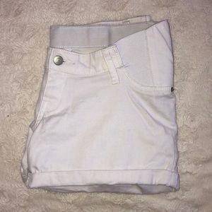 White Maternity Shorts